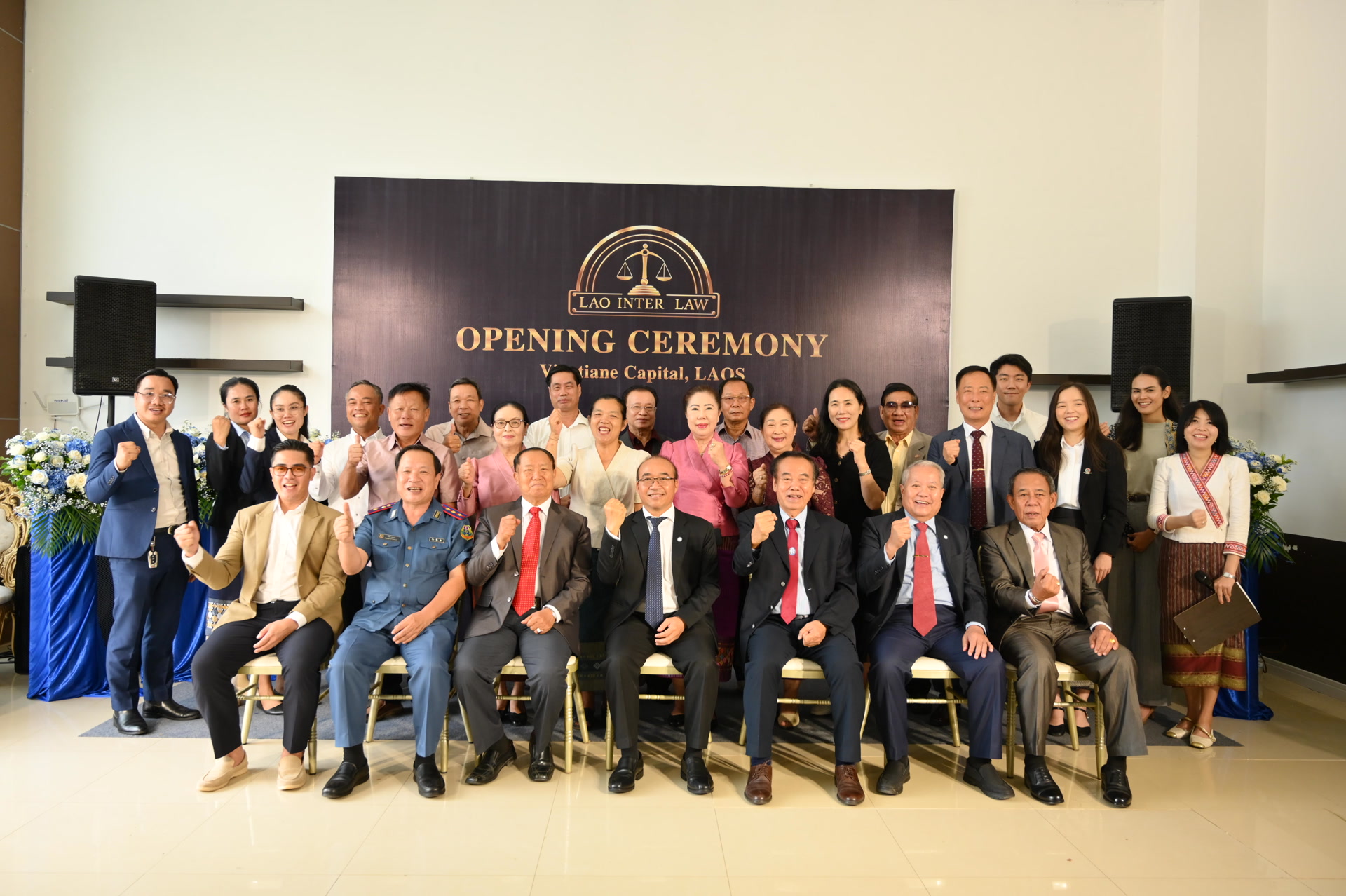 Guests, officials and the LAO INTER LAW team gathered at the opening ceremony.